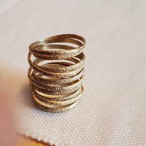 Size 7.5 Gold Tone Midi Knuckle Wrap Style Ring